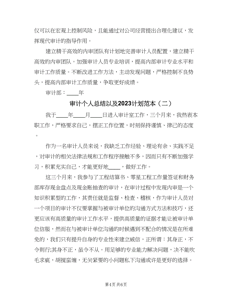 审计个人总结以及2023计划范本（三篇）.doc_第4页