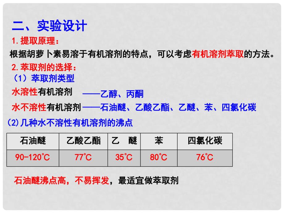 高中生物 专题6 植物有效成分的提取 课题2 胡萝卜素的提取课件 新人教版选修1_第4页