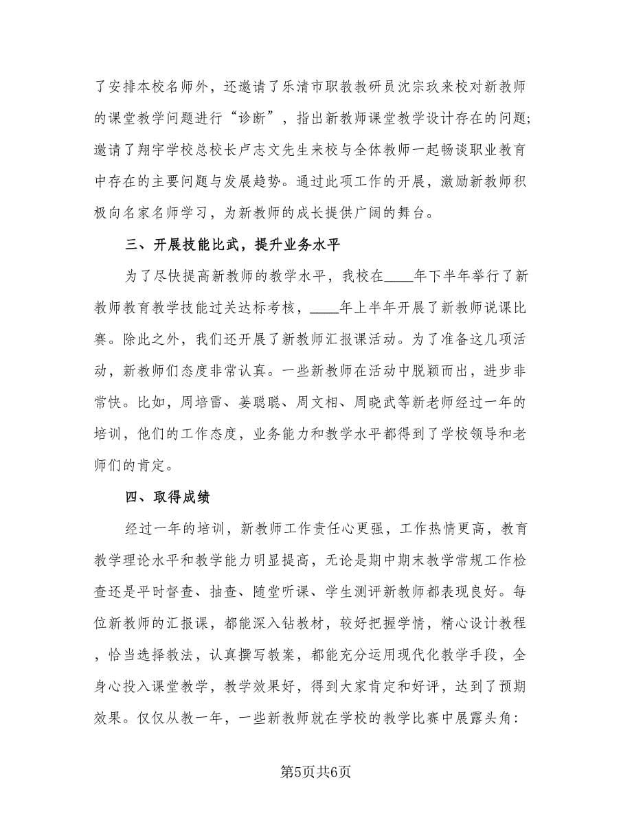 教师老带新新教师总结范文（二篇）.doc_第5页