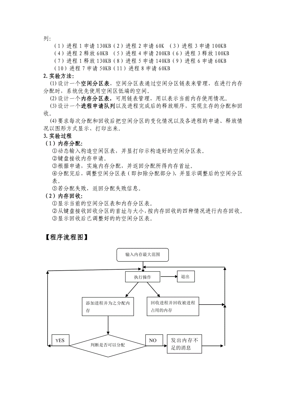 操作系统动态分区存储管理实验报告_第2页