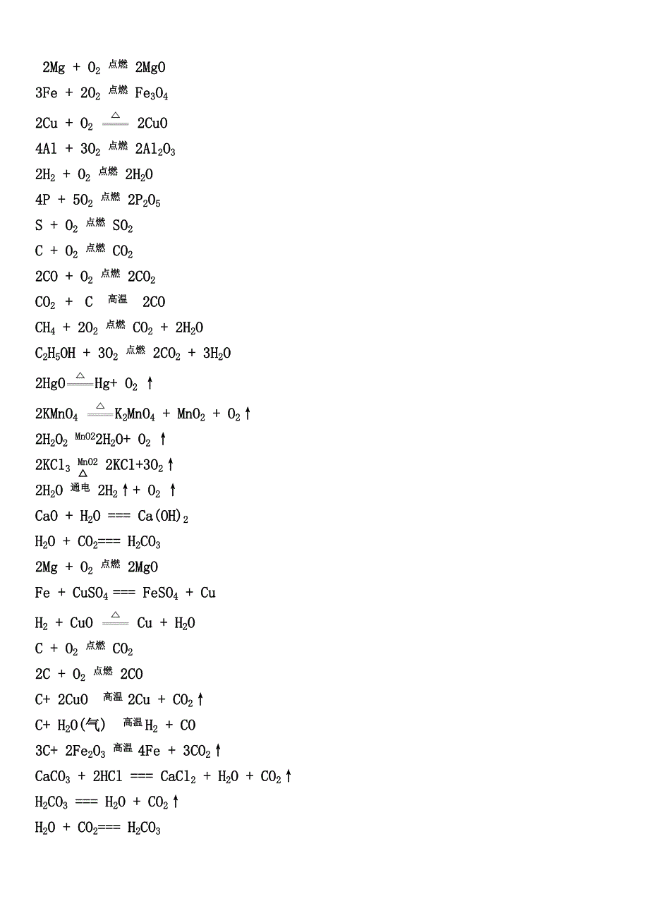 初中化学方程式大全(按单元).doc_第1页