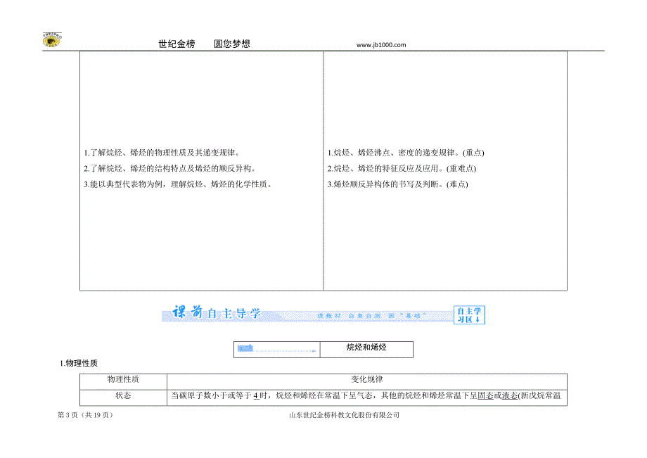 【课堂教案】2014年化学人教版选修5：2-1-1 烷烃和烯烃.doc_第3页