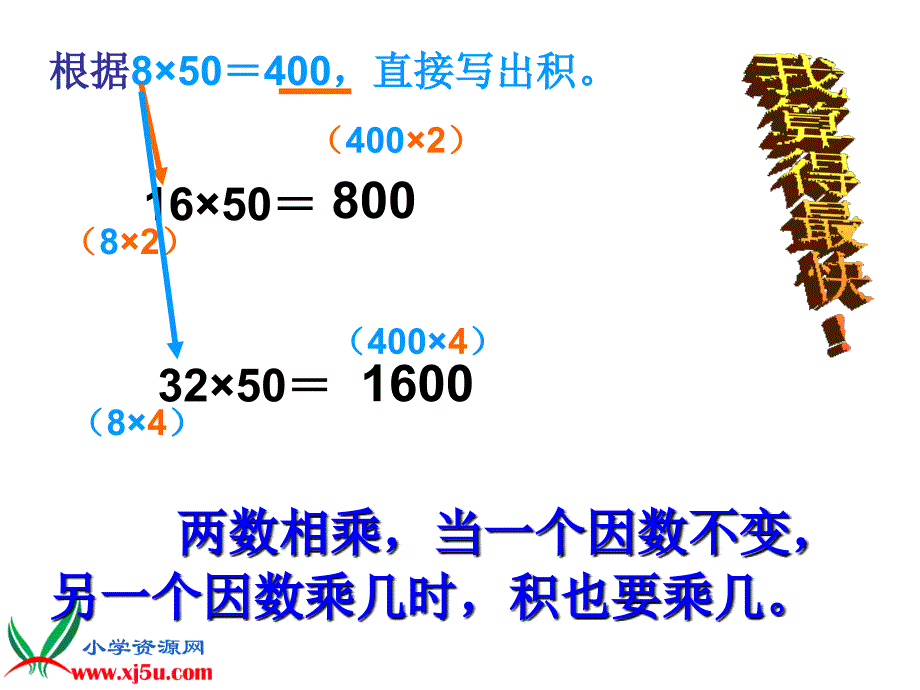 人教新课标数学四年级上册积的变化规律3PPT课件_第3页