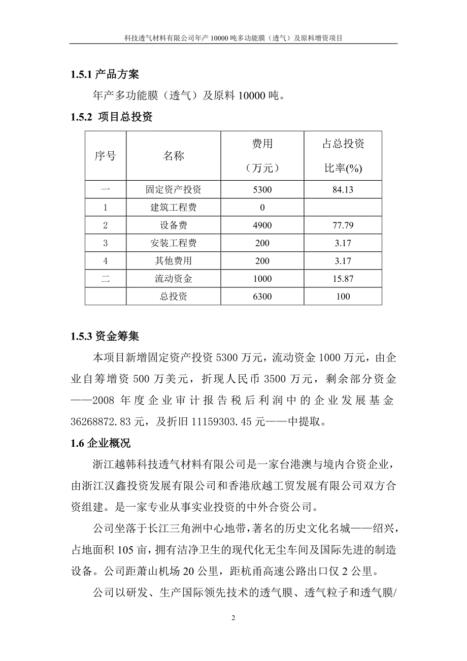 年产10000吨多功能膜透气及原料增资项目可行性论证报告.doc_第2页