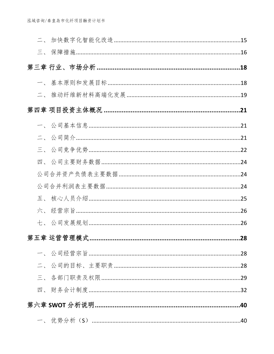秦皇岛市化纤项目融资计划书【模板范文】_第4页