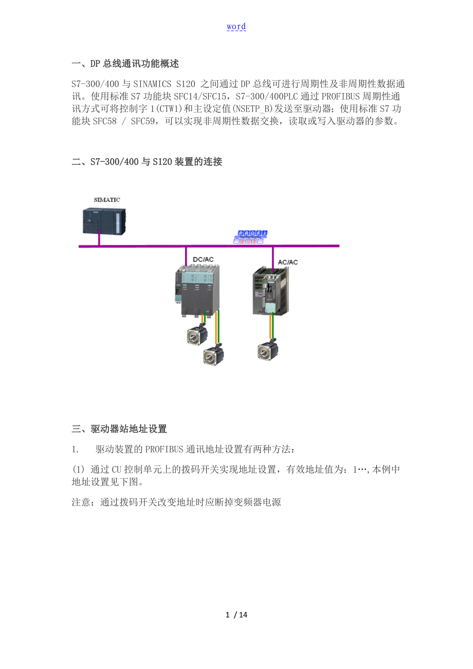 DP总线实现S120与S7-300通讯_第1页