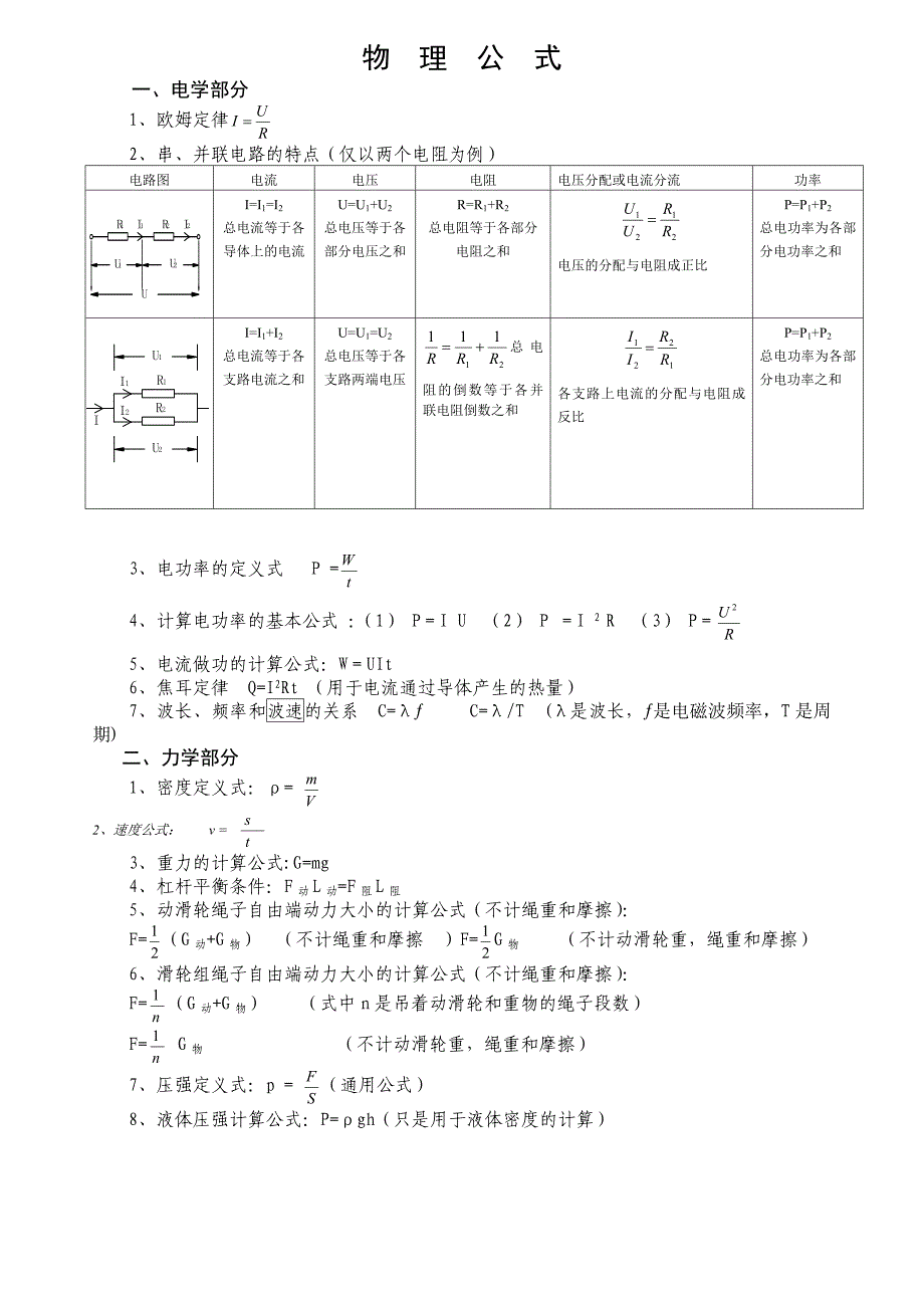 初中物理公式定理大全mts_第1页
