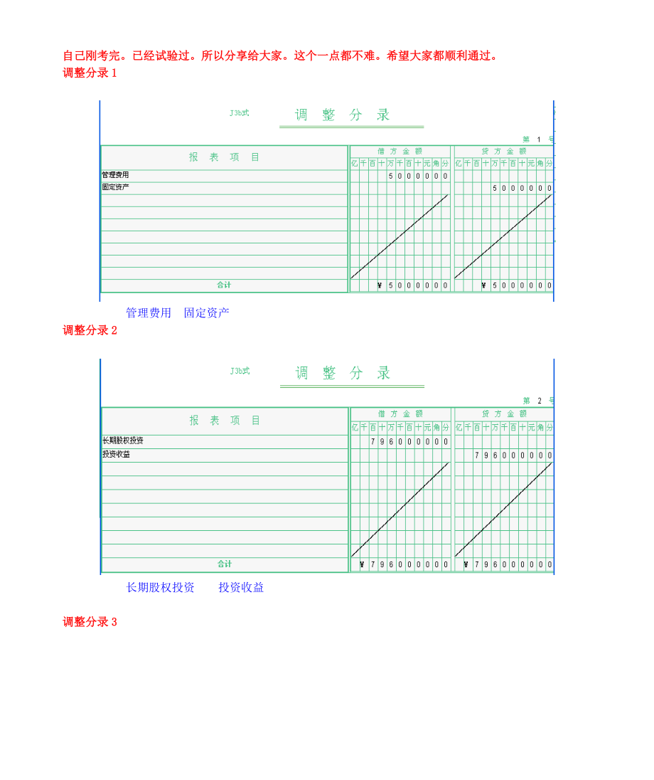 2016年电大本科机考《会计管理模拟实验》全部答案_第1页