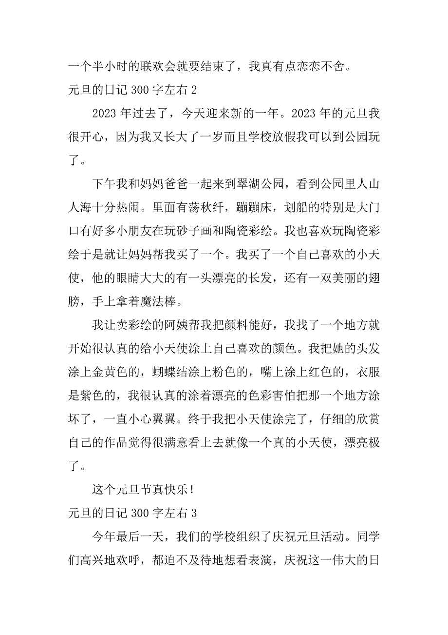 2023年元旦日记300字左右（范文推荐）_第2页