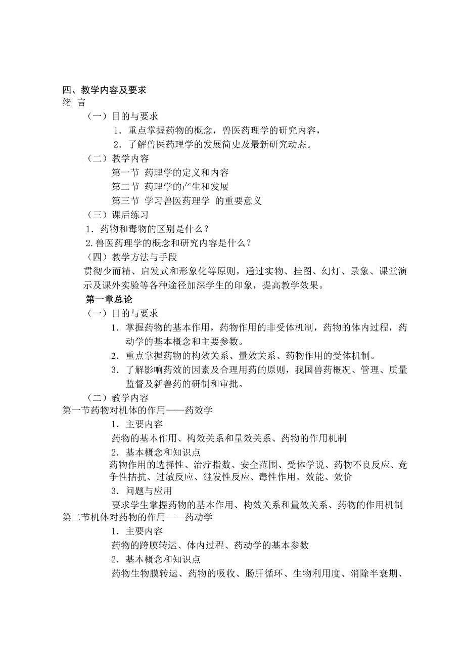 兽医药理学课程教学大纲_第2页