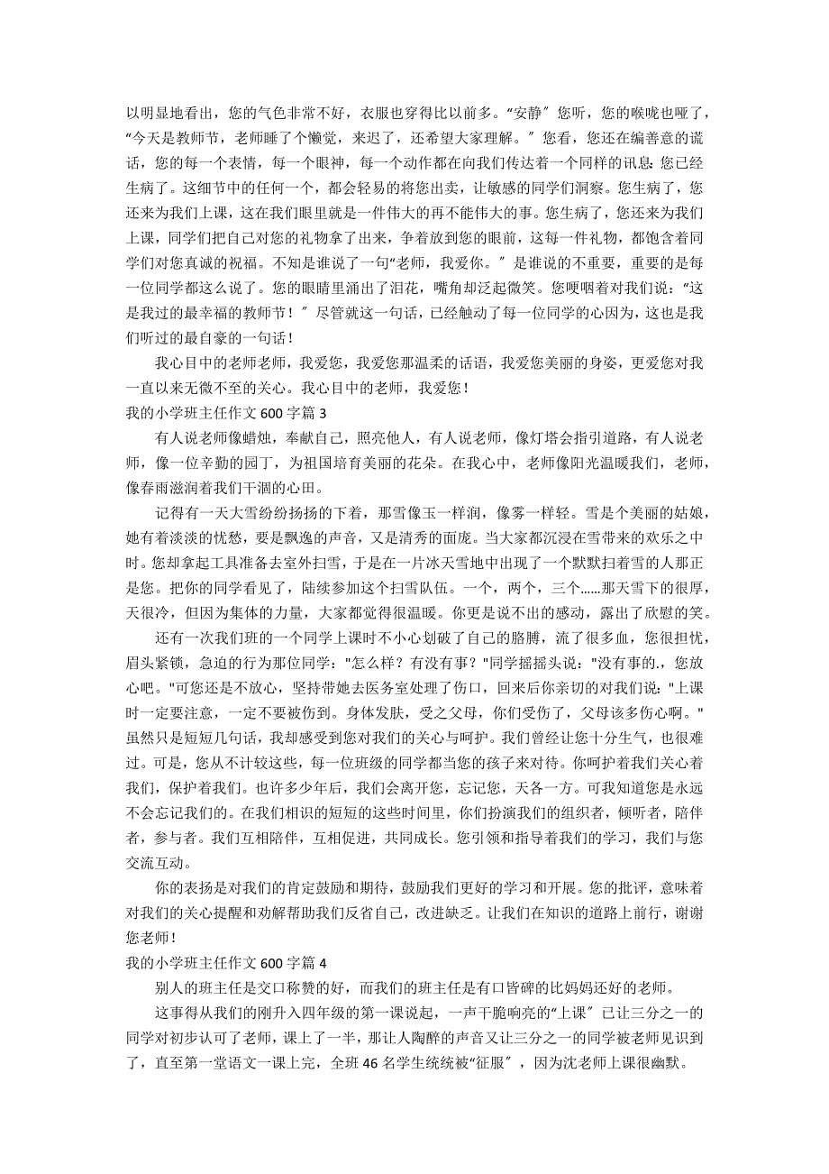 有关我的小学班主任作文600字汇总六篇_第2页