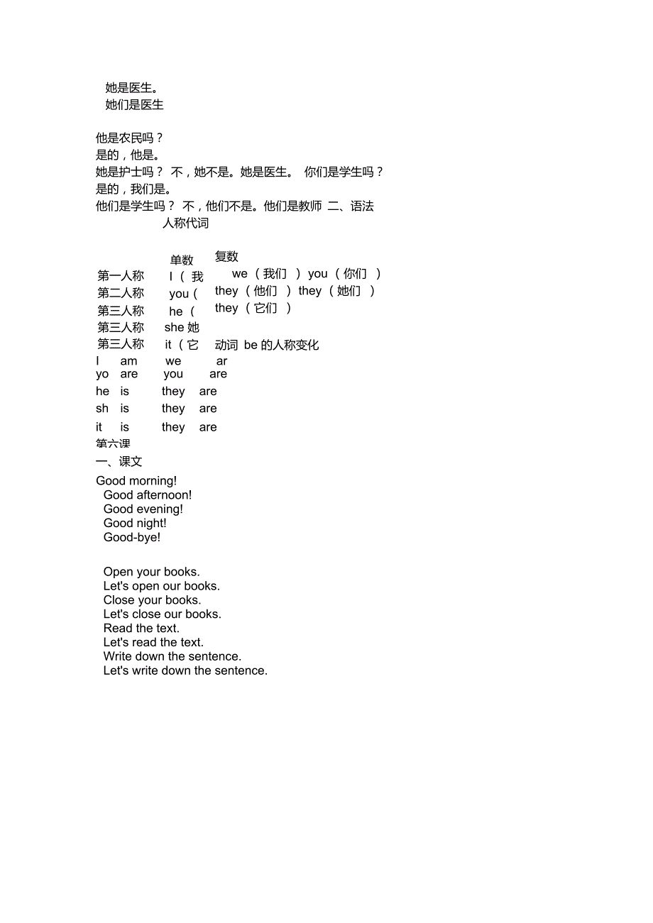 许国璋英语第一册课文语法对话文本_第4页