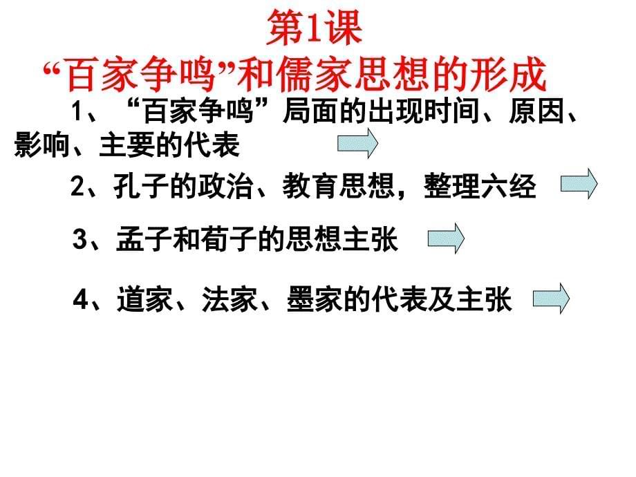 必修3第1课百家争鸣和儒家思想的形成_第5页