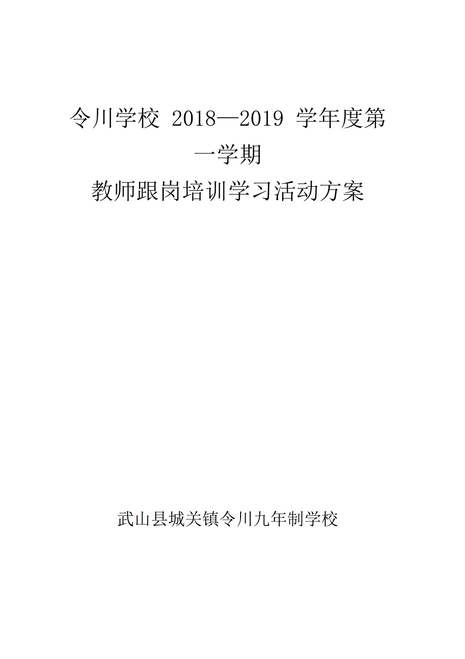 教师跟岗培训活动方案_第1页