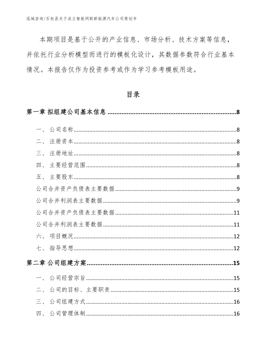 石柱县关于成立智能网联新能源汽车公司策划书_范文_第3页