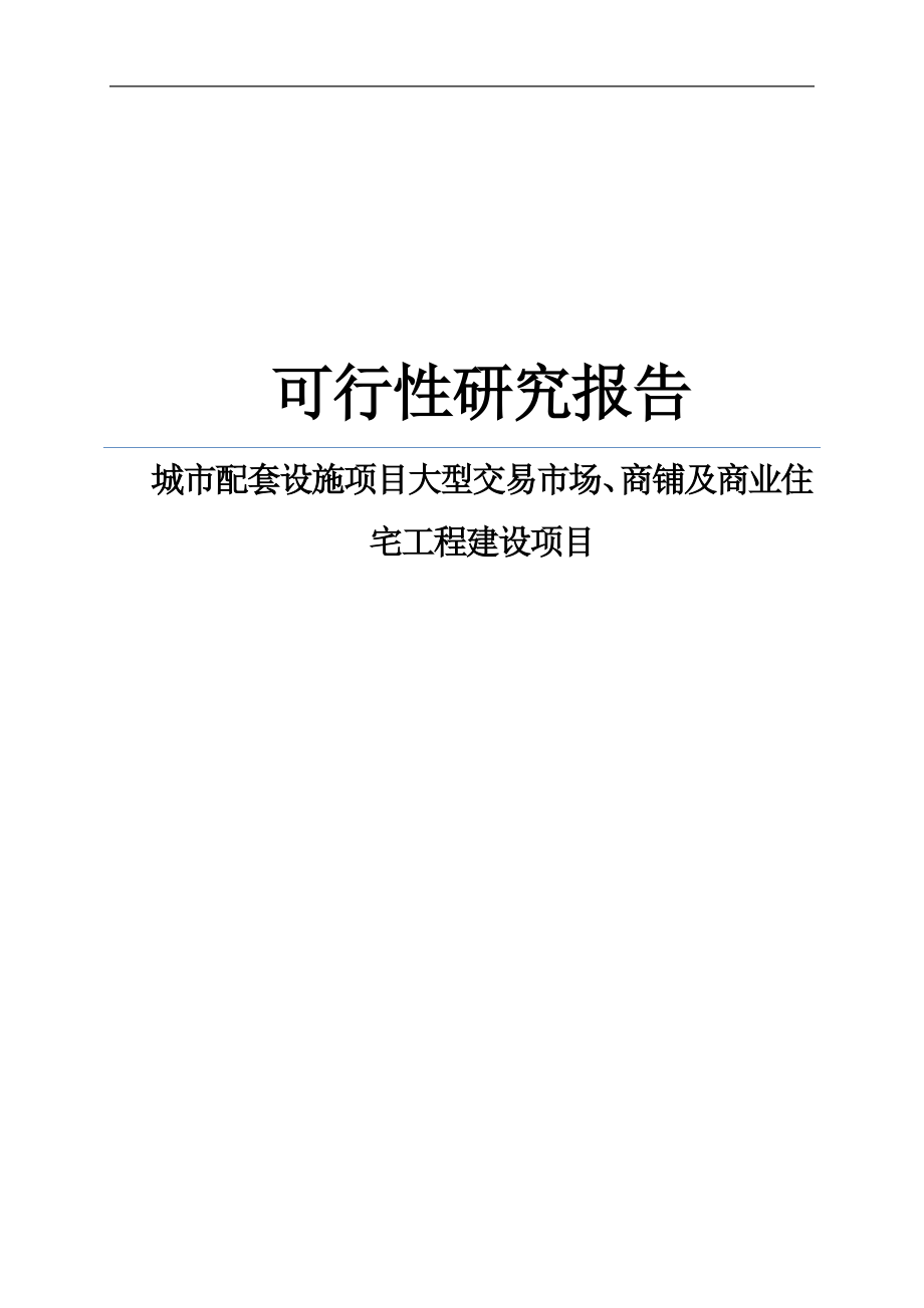 城市配套设施项目大型交易市场、商铺及商业住宅工程建设项目策划书.doc_第1页