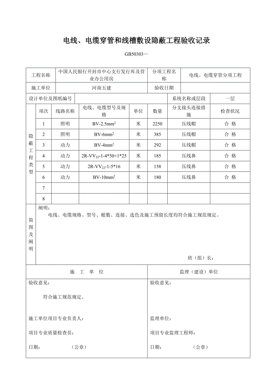 电线电缆穿管和线槽敷设隐蔽工程验收记录_第2页