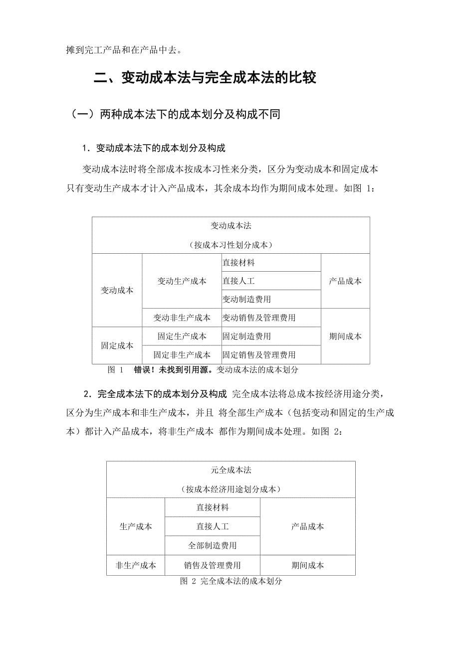 变动成本法与完全成本法的比较分析毕业论文设计_第5页