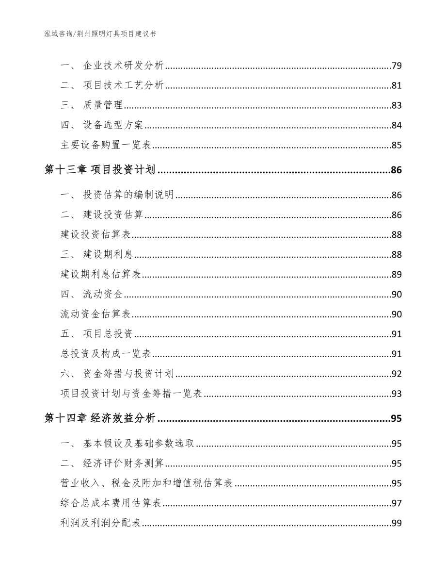 荆州照明灯具项目建议书_参考模板_第5页