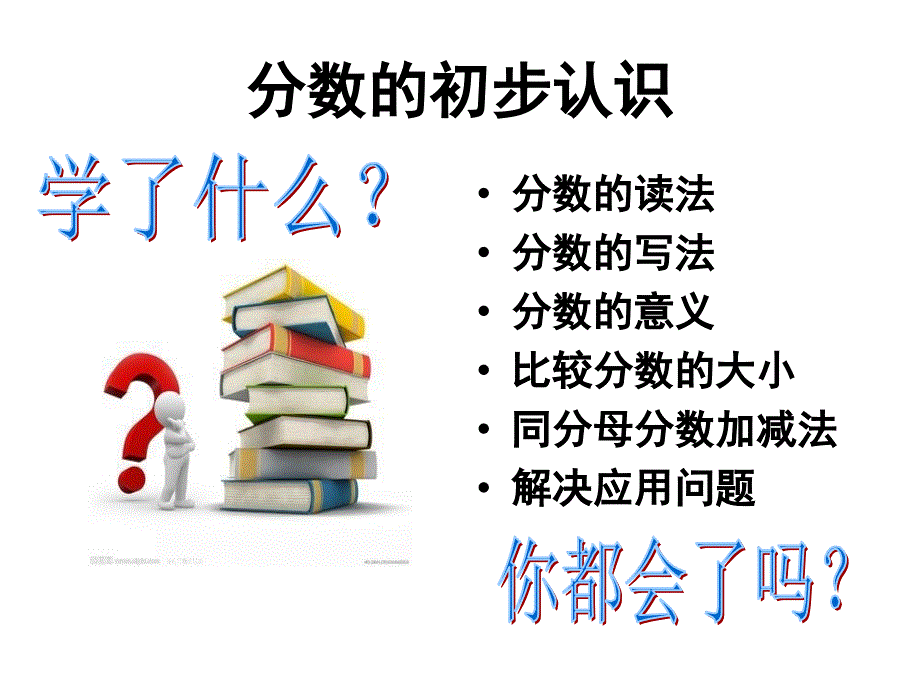 人教版三年级数学上册分数的初步认识复习课课件_第2页