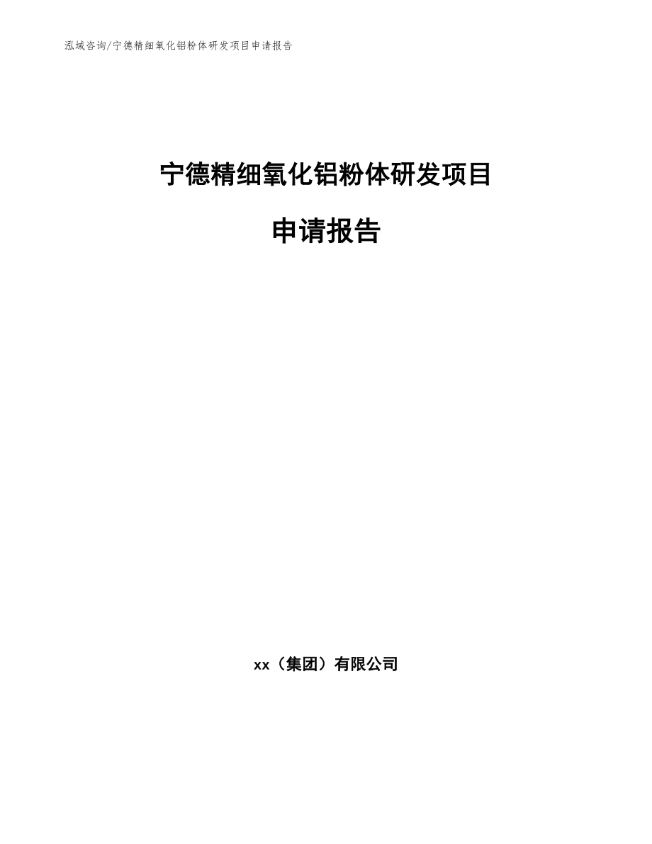 宁德精细氧化铝粉体研发项目申请报告_第1页