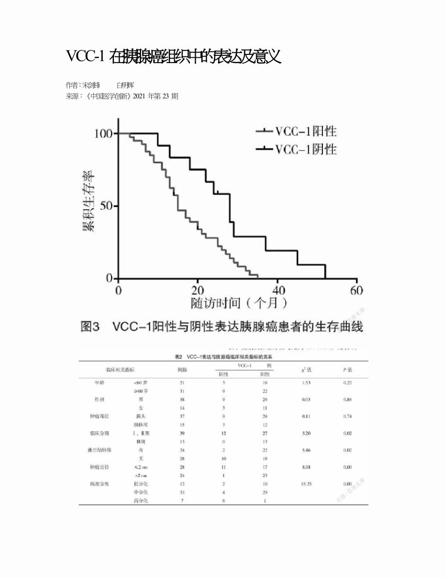 VCC-1在胰腺癌组织中的表达及意义.doc_第1页