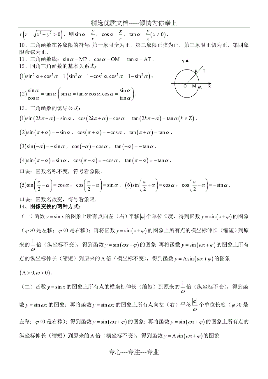 高中数学必修4知识总结(完整版)_第2页