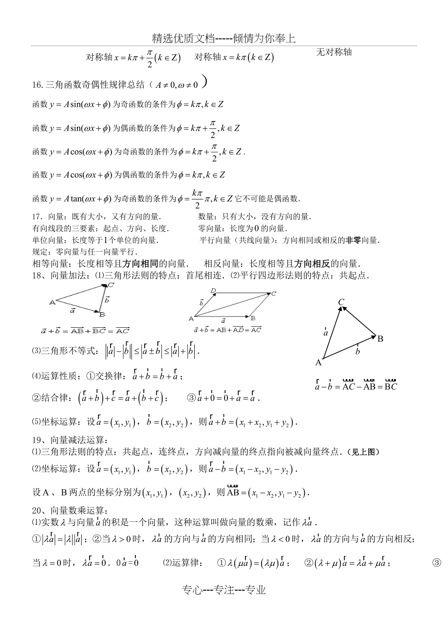 高中数学必修4知识总结(完整版)_第4页