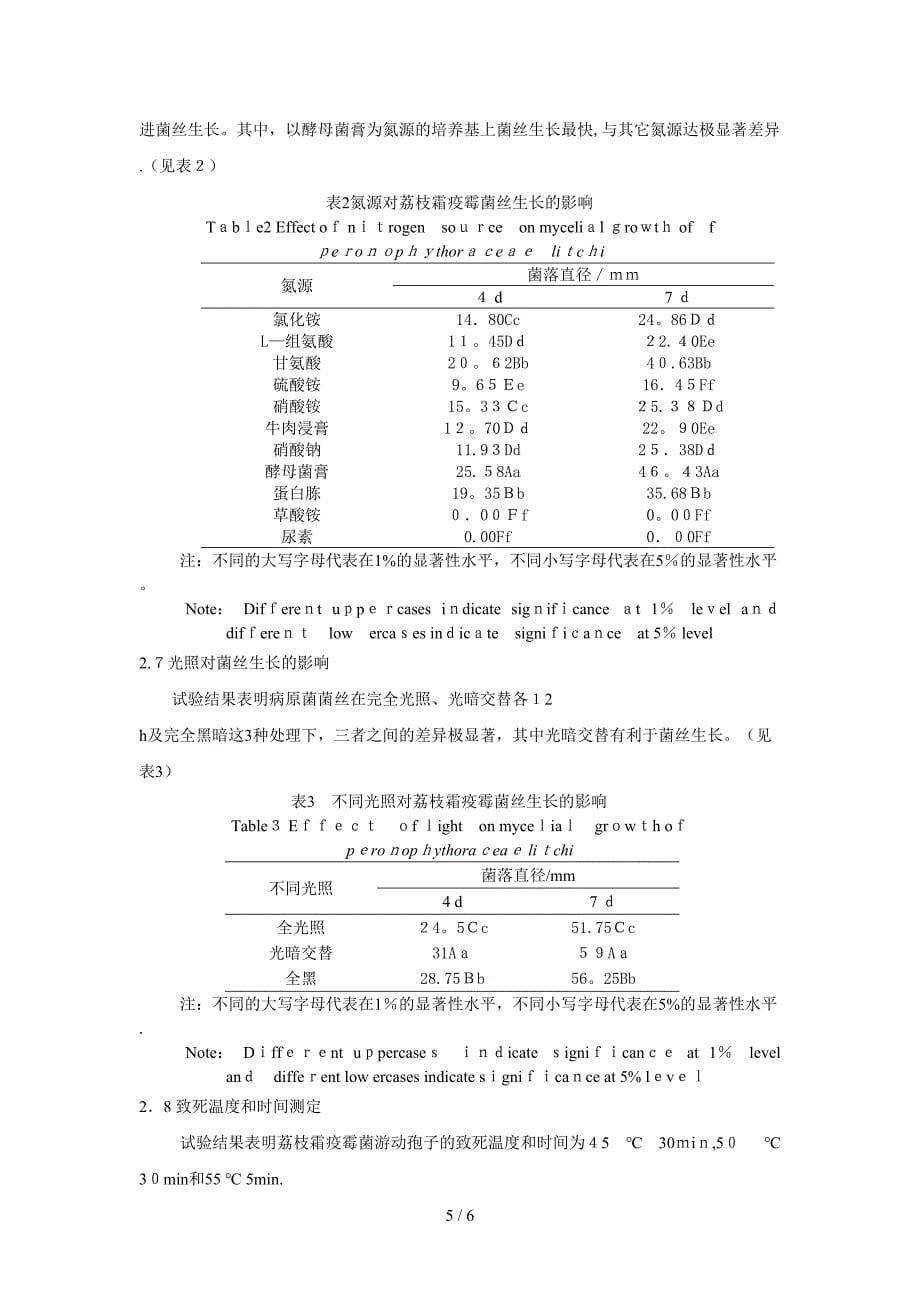 荔枝霜疫霉病病原菌鉴定及生物学特性研究_第5页