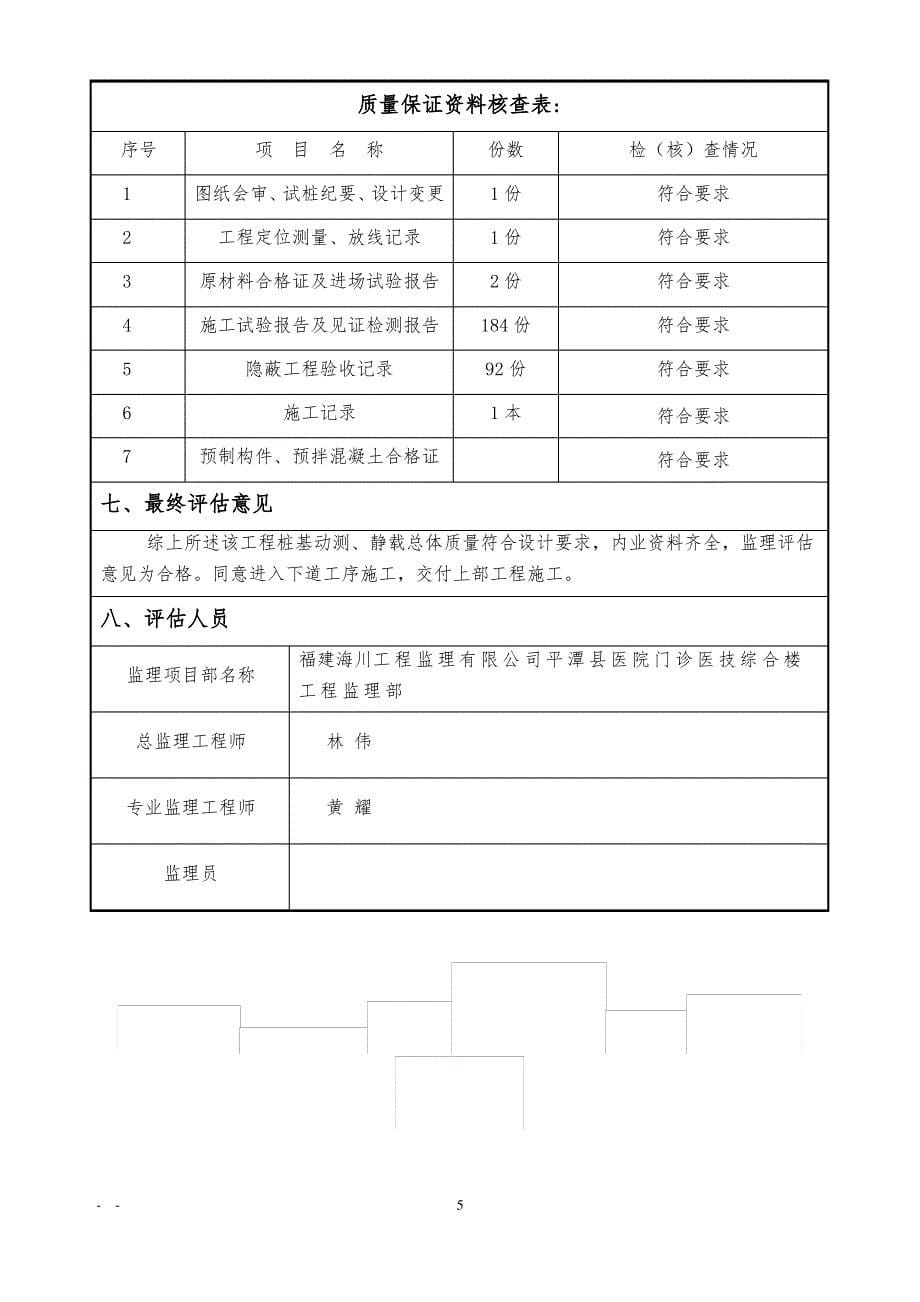 平潭县医院门诊医技综合楼工程桩基评估报告_第5页