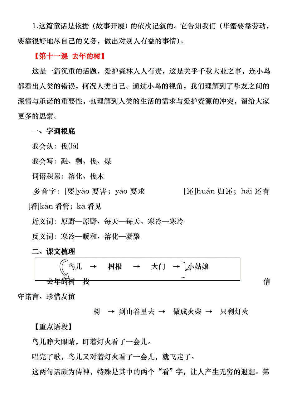 语文四年级上册第三单元知识点整理_第4页