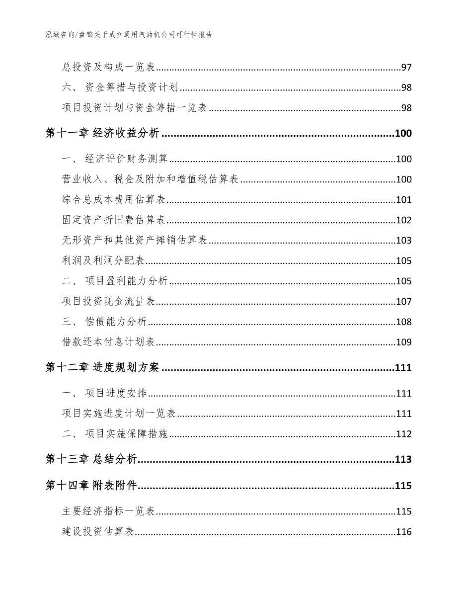 盘锦关于成立通用汽油机公司可行性报告_模板范本_第5页