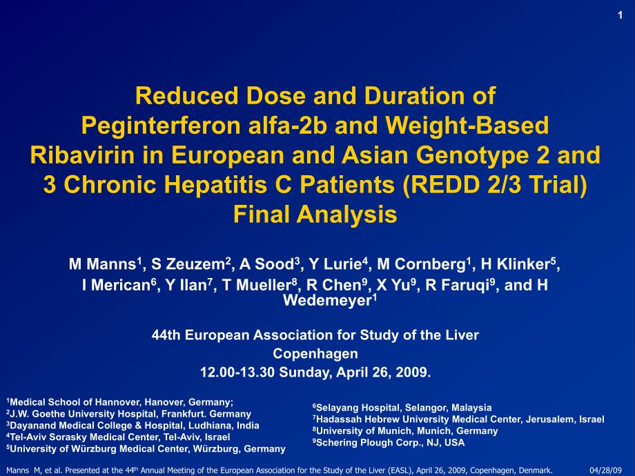 Reduced Dose and Duration of Peginterferon Alfa2b andWeight 降低剂量和聚乙二醇干扰素α2b和体重持续时间_第1页