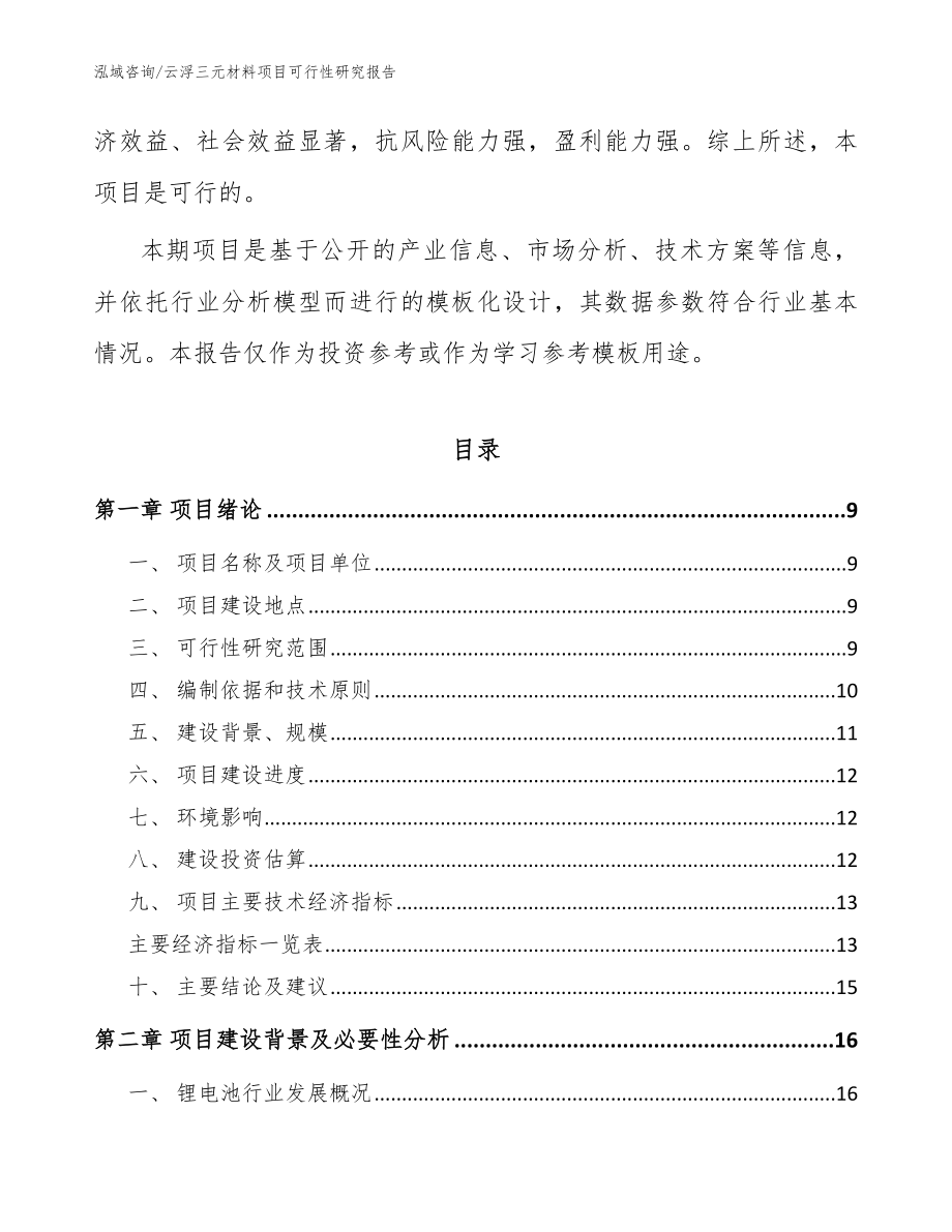 云浮三元材料项目可行性研究报告（模板范本）_第3页