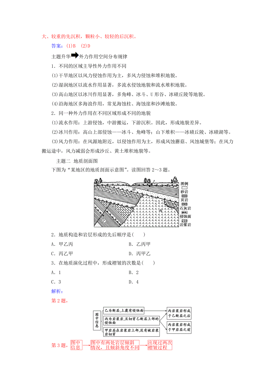 【精选】高中地理第四章地表形态的塑造章末总结提升学案新人教版必修1_第2页