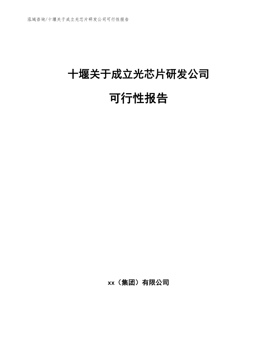 十堰关于成立光芯片研发公司可行性报告（范文参考）_第1页