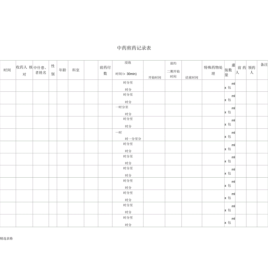 中药煎药记录表_第1页