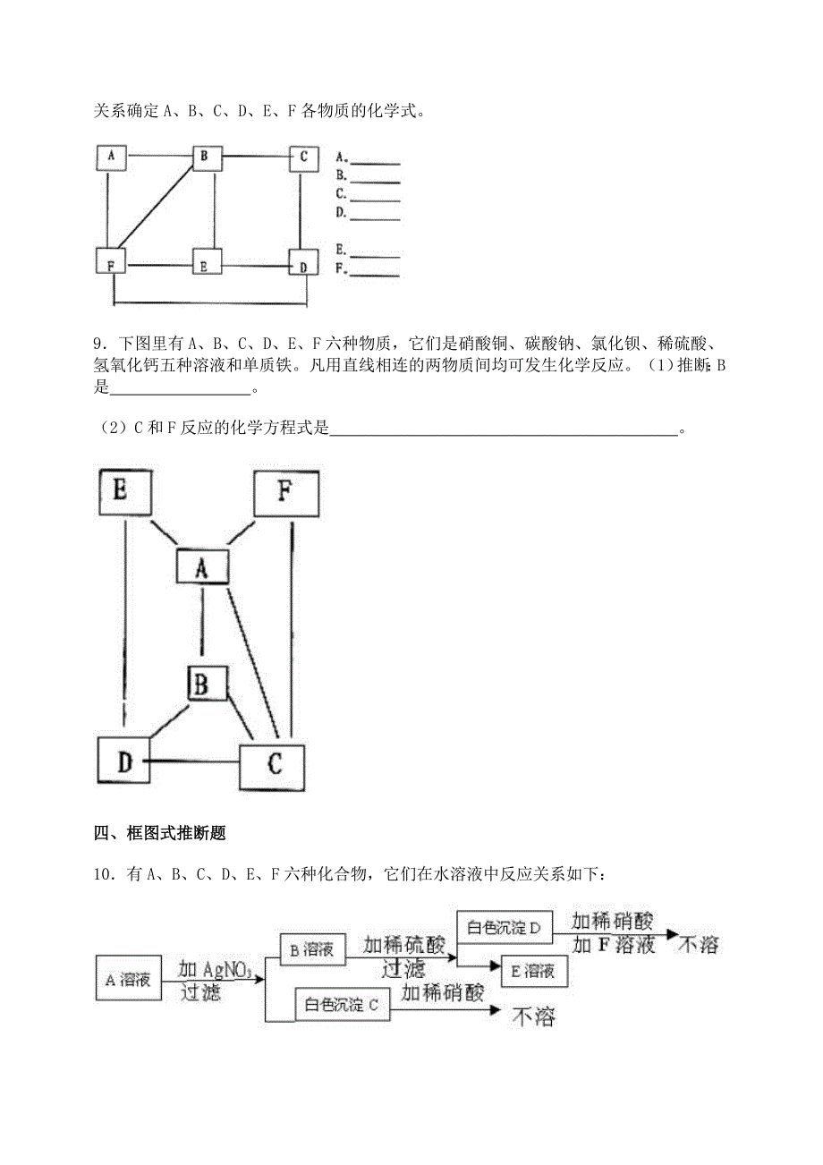 初三化学物质推断题专题训练_第3页