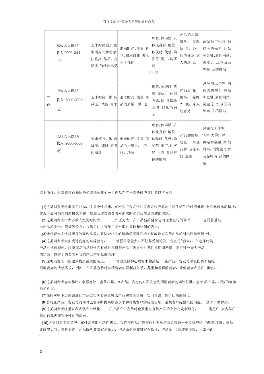 目标消费人群(25岁35岁)客户群分析_第3页