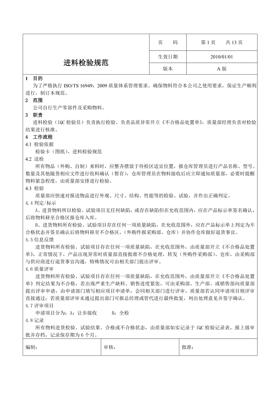 进料检验规范_第1页