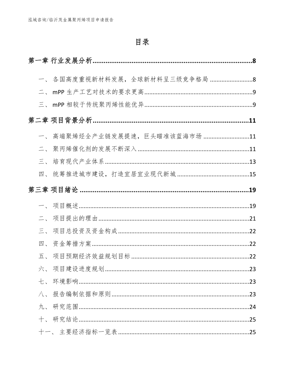 临沂茂金属聚丙烯项目申请报告_模板范文_第1页