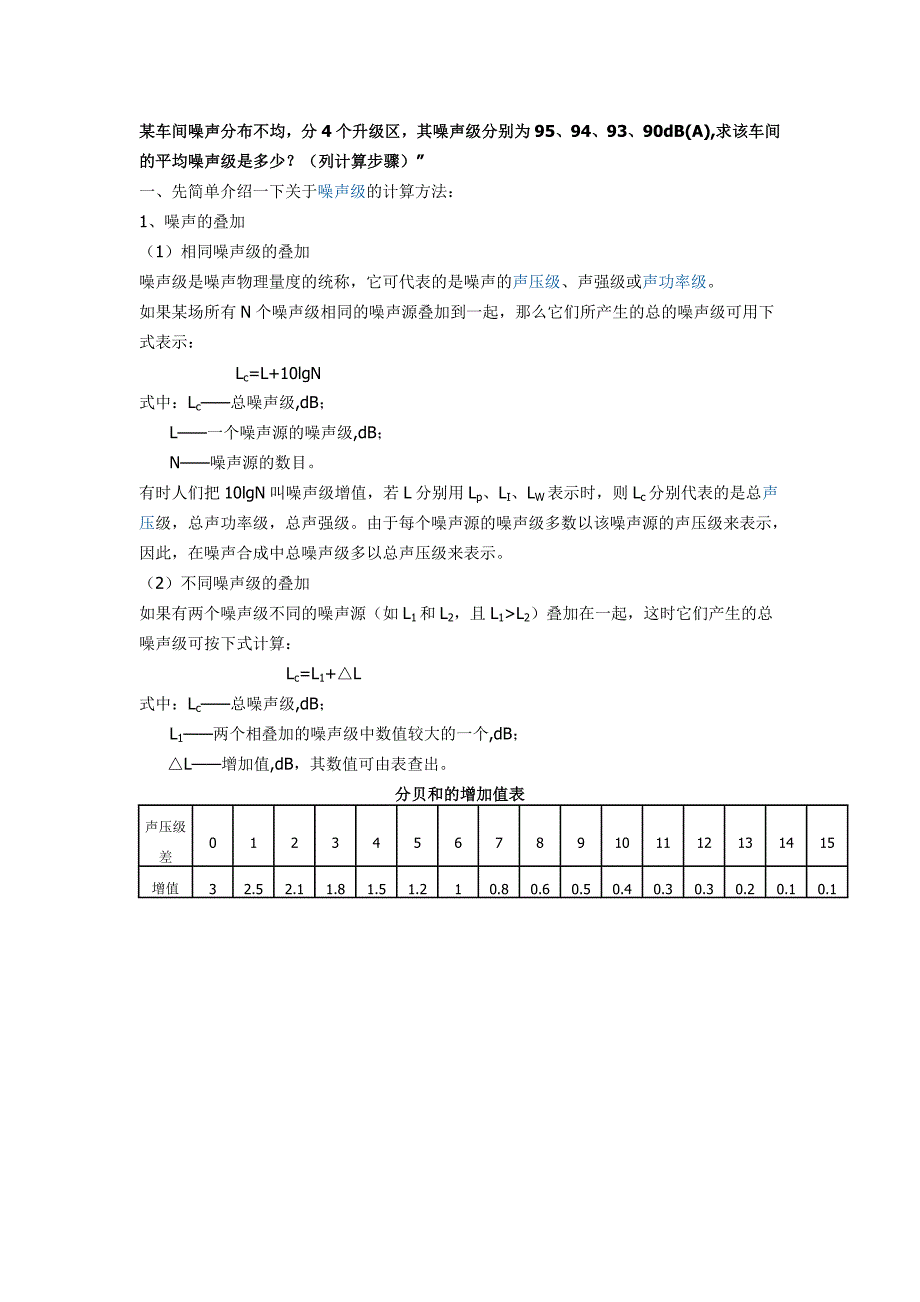 多个噪音源的对一个地方影响核算方法.doc_第1页