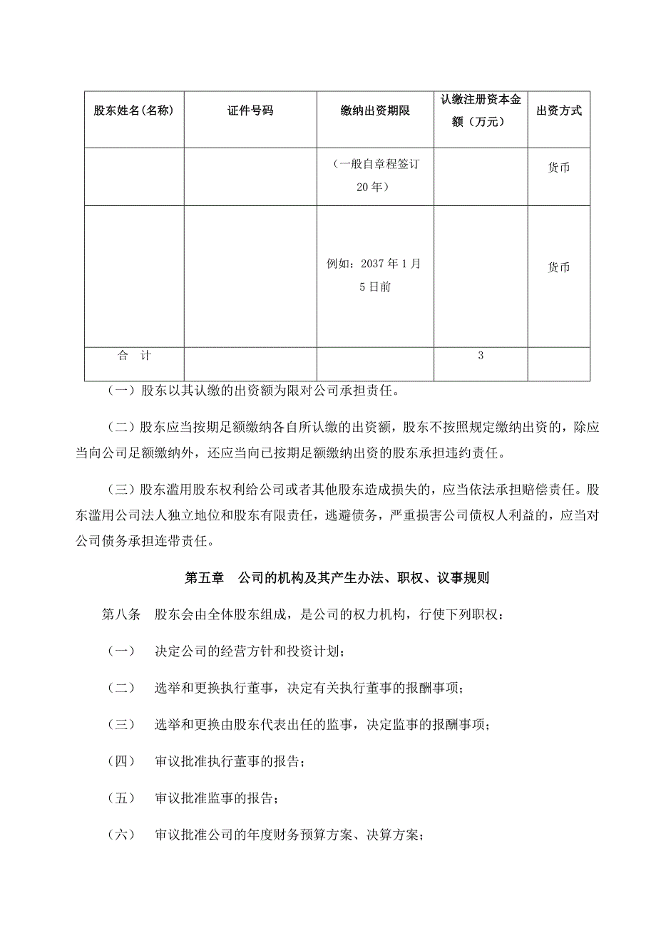 2019年有限责任公司章程范本(新)_第2页