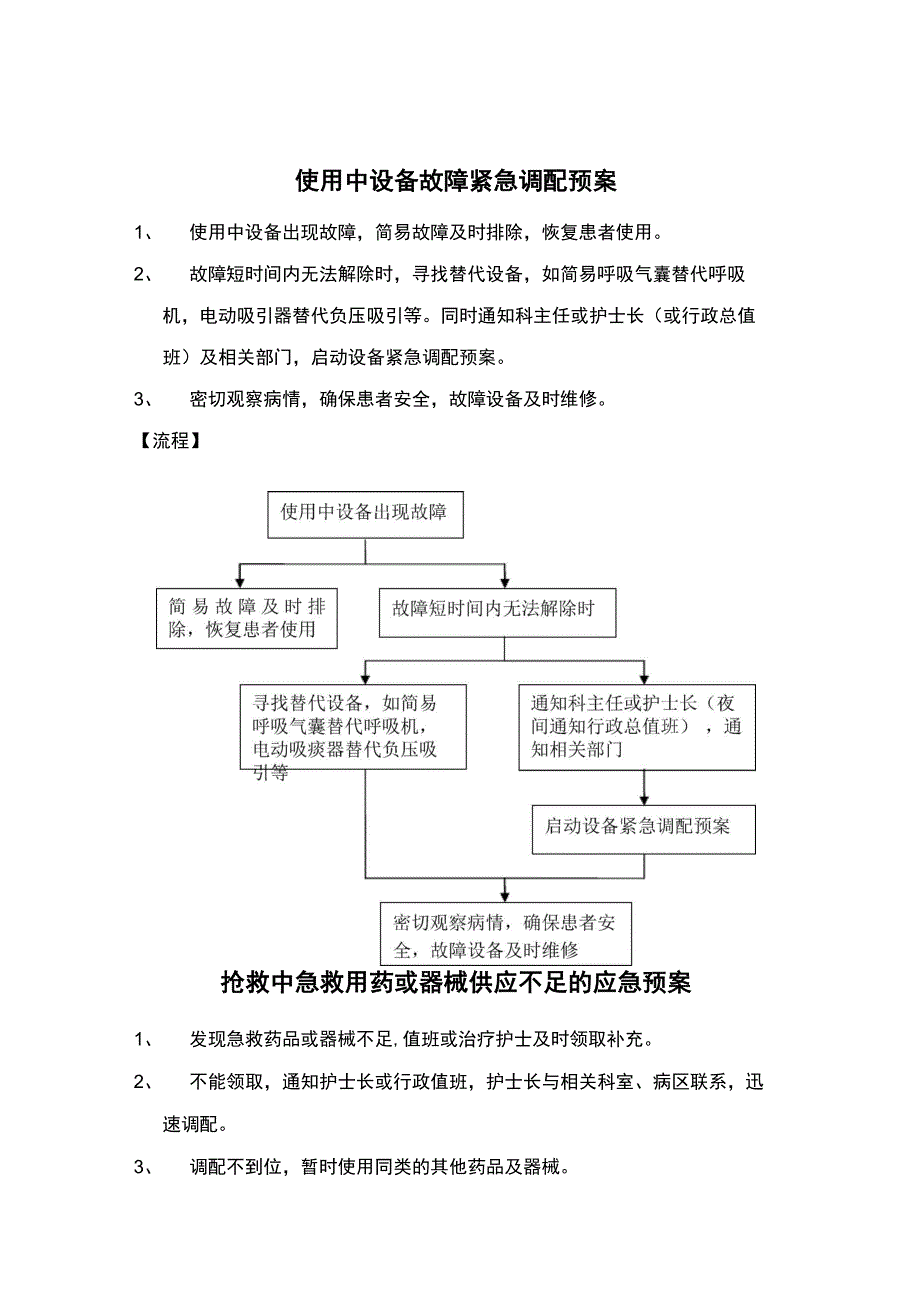 保障仪器设备和抢救物品应急预案_第1页