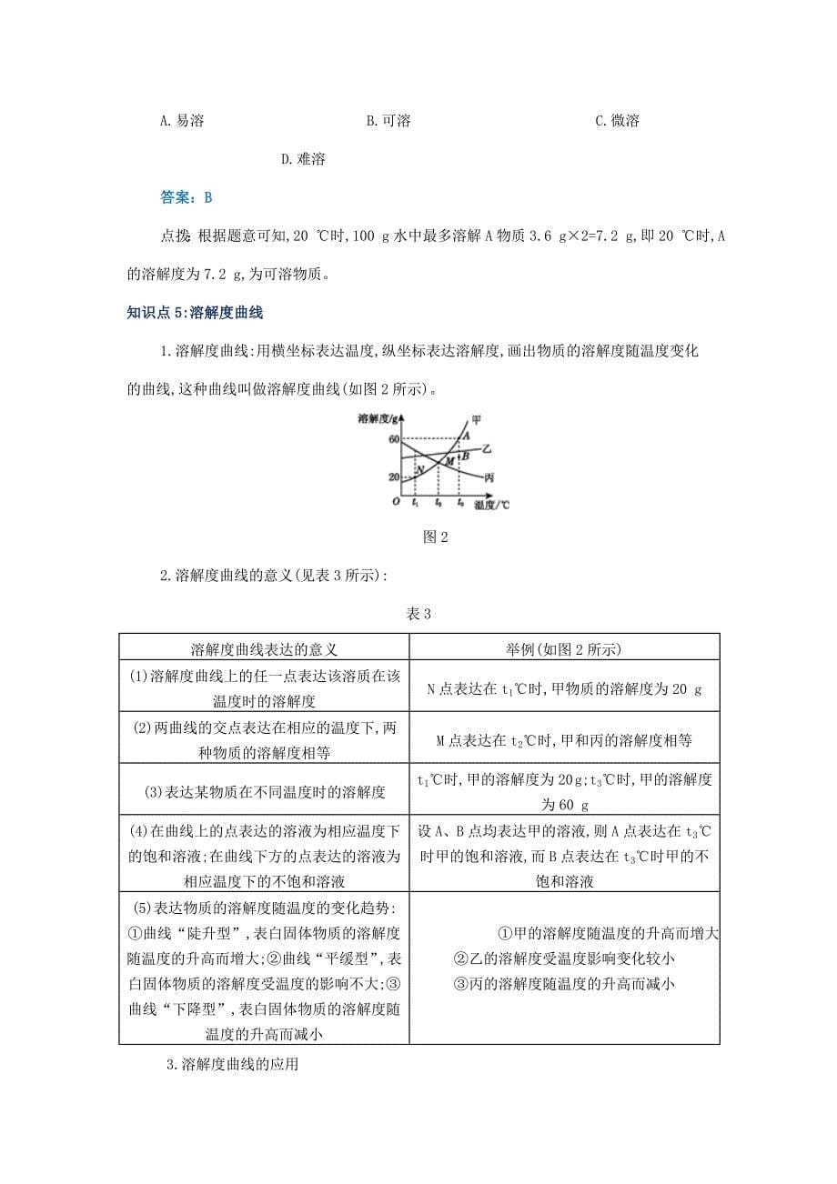 九年级化学下册第九单元课题2溶解度导学案(新解读_第5页