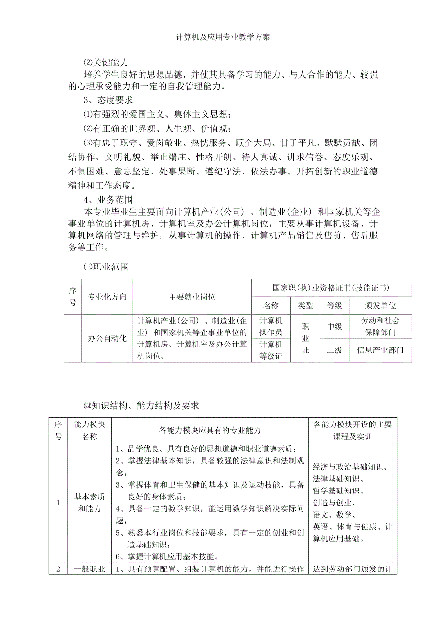 计算机及应用专业教学方案_第2页