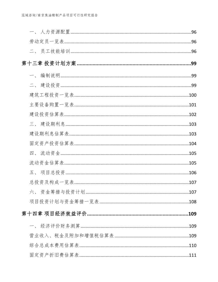 南京焦油精制产品项目可行性研究报告_第5页