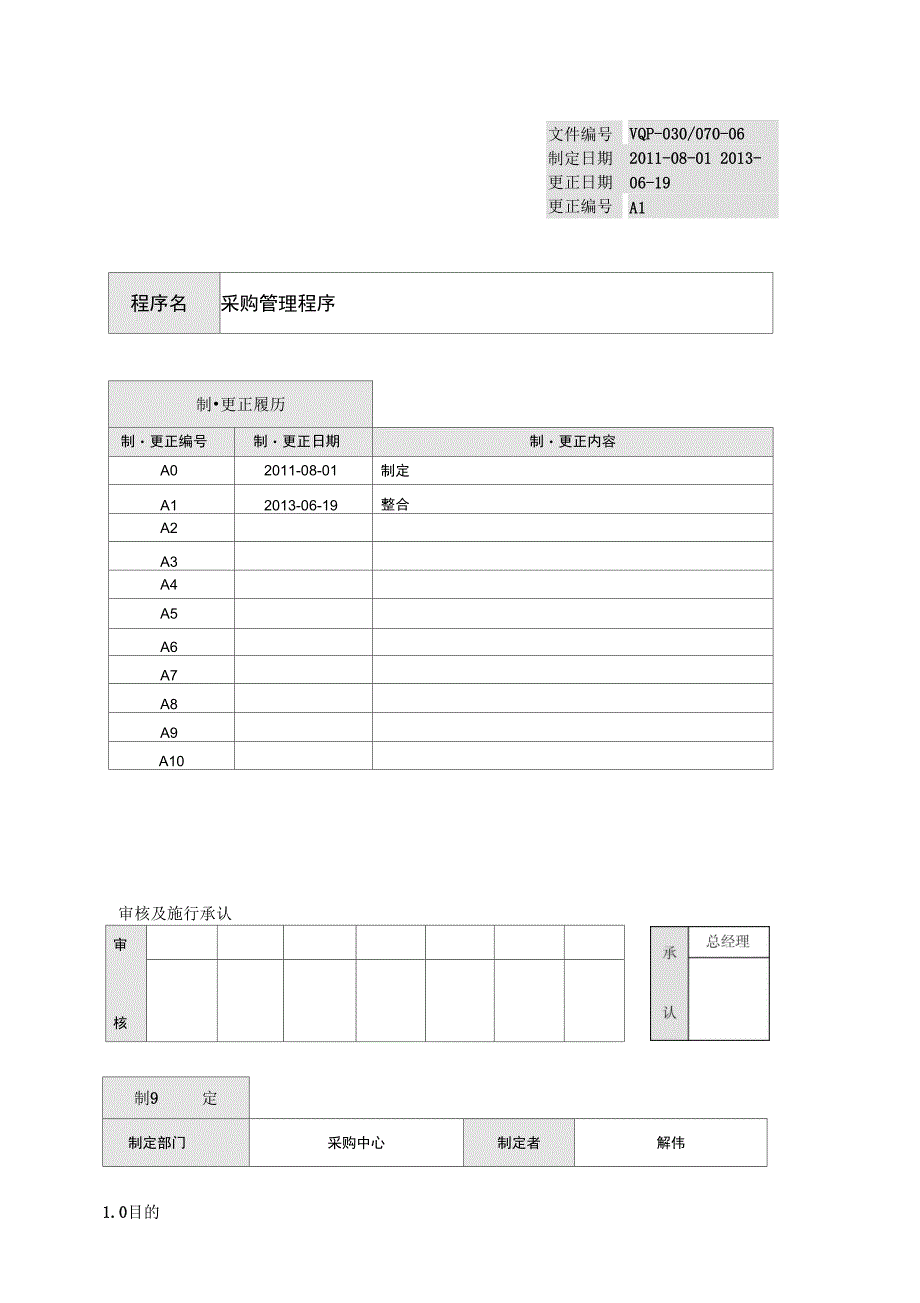 采购管理程序VQP_第1页