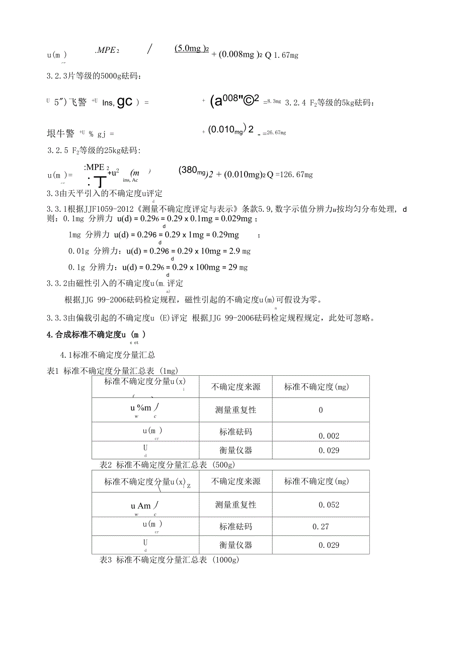 砝码测量不确定度评定_第4页