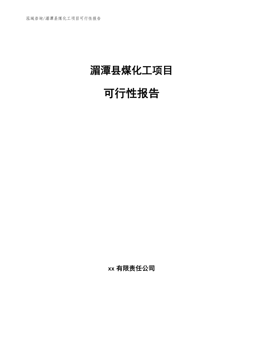 湄潭县煤化工项目可行性报告模板参考_第1页